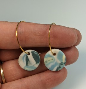 Porcelain ocean greens earrings 3