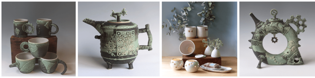 Handmade ceramics by PJ Pottery montage